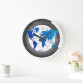 Forex Markets Timezone Clock GMT-8 ラージ壁時計 (ホーム)