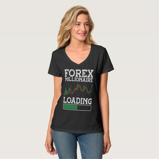 Forex Millionaire Loading BACKPRINT Forex Tシャツ (正面フル)