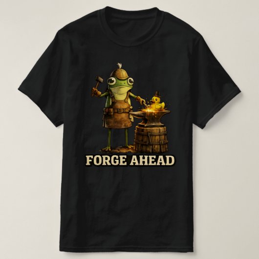Forge Ahead Artisan Frog & Glowing Sparks Art Tシャツ (デザイン正面)