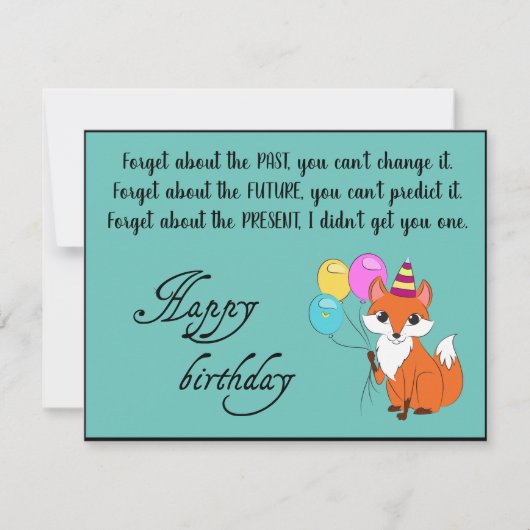 Forget about the past, you can’t -Funny Birthday  カード (正面)