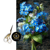 Forget-Me-Not Blue Floral Decoupage 薄葉紙