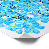 Forget-Me-Not Blue Floral Oval Ancestor Photos ポスター (角)