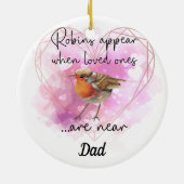 Forget-me-Not Christmas Bauble Robins Appear セラミックオーナメント (裏面)