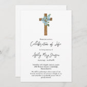 Forget me not Cross Celebration of Life Funeral 招待状 (正面/裏面)