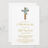 Forget me not Cross Celebration of Life Funeral 招待状 (正面/裏面)