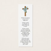 Forget me not Cross Photo Funeral Bookmark (裏面)