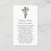Forget me not Cross Photo Funeral Prayer Card 名刺 (裏面)