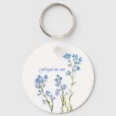 Forget me not Custom Watercolor Garden Flower キーホルダー (正面)