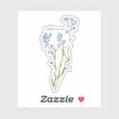Forget me not Custom Watercolor Garden Flower シール (シート)