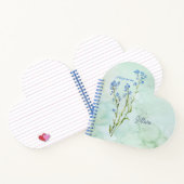 Forget me not Custom Watercolor Garden Flower ノートブック (内部)