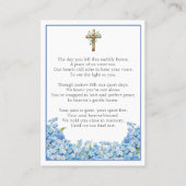 Forget-me-not Flower Memorial Photo Prayer Card 名刺 (裏面)