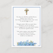 Forget-me-not Flower Memorial Photo Prayer Card 名刺 (裏面)
