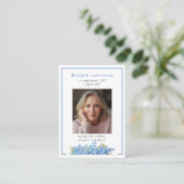 Forget-me-not Flower Memorial Photo Prayer Card 名刺 (スタンド正面)