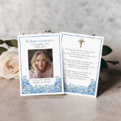 Forget-me-not Flower Memorial Photo Prayer Card 名刺