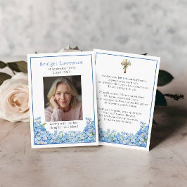Forget-me-not Flower Memorial Photo Prayer Card 名刺