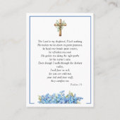 Forget-me-not Flower Memorial Psalm 23 Prayer Card 名刺 (裏面)