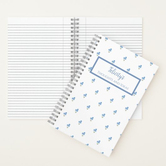 Forget Me Not Flower Personalized Journal Notebook ノートブック (内側)