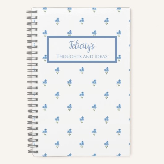 Forget Me Not Flower Personalized Journal Notebook ノートブック (正面)