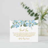 Forget me not Funeral Thank You Card Bereavement サンキューカード (スタンド正面)