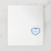 Forget me not heart art monogram wedding blue プレイスカード (外部開封)