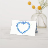 Forget-me-not heart art wedding blue white プレイスカード (正面)