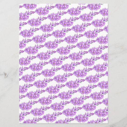 Forget-me-not heart art wedding purple white 招待状 (裏面)