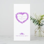 Forget-me-not heart purple white wedding menus メニュー (スタンド正面)