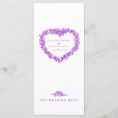 Forget-me-not heart purple white wedding menus メニュー (正面)
