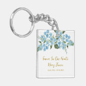 Forget me not Memorial Funeral Photo Keychain キーホルダー (正面左)