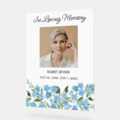 Forget me not Memorial Photo Funeral アクリルサイン (傾斜)