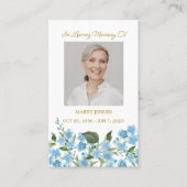 Forget me not Memorial Photo Funeral Prayer Card 名刺 (正面)