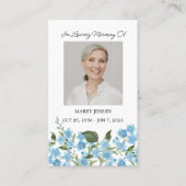 Forget me not Memorial Photo Funeral Prayer Card 名刺 (正面)