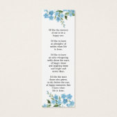 Forget me not Photo Funeral Memorial Bookmark (裏面)