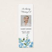 Forget me not Photo Funeral Memorial Bookmark (正面)