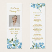 Forget me not Photo Funeral Memorial Bookmark (正面&裏面)