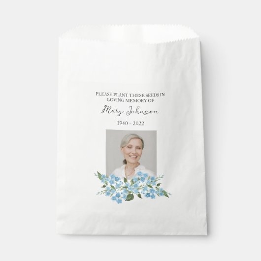 Forget me not Seed Packet Memorial Funeral フェイバーバッグ (正面)