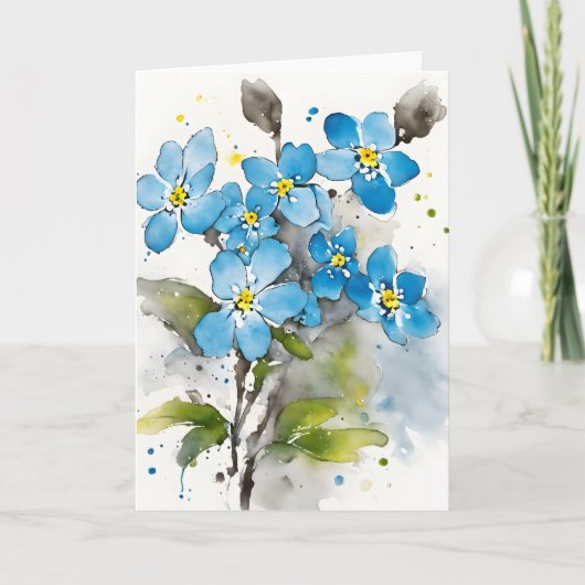 Forget-me-not - Watercolor flowers カード (正面)