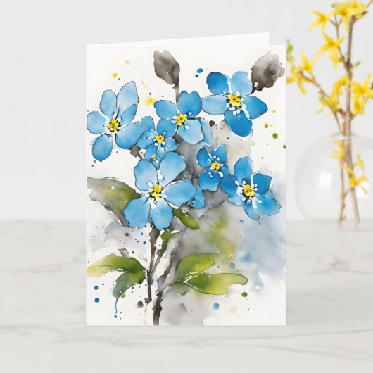 Forget-me-not - Watercolor flowers カード (黄色い花)
