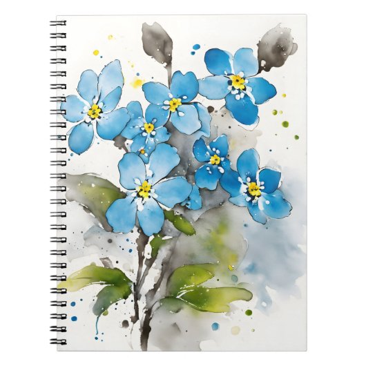Forget-me-not - Watercolor flowers ノートブック (正面)