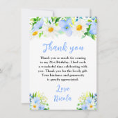 Forget-Me-Nots and Daisies Floral Birthday サンキューカード (正面)