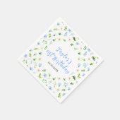 Forget-Me-Nots and Daisies Floral Birthday スタンダードカクテルナプキン (角)