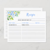 Forget-Me-Nots and Daisies Floral Recipe Card (正面/裏面)