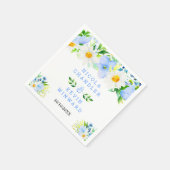 Forget-Me-Nots and Daisies Floral Wedding スタンダードカクテルナプキン (角)