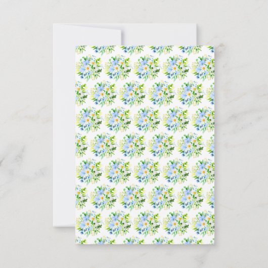 Forget Me Nots and Daisies Wedding 出欠カード (裏面)