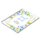 Forget-Me-Nots Daisies Bridal Shower Guest Book ノートブック (左側)