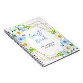 Forget-Me-Nots Daisies Floral Wedding Guest Book ノートブック (右側)