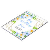 Forget-Me-Nots Daisies Floral Wedding Planner ノートブック (左側)