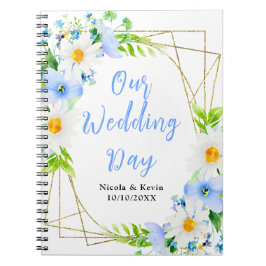 Forget-Me-Nots Daisies Floral Wedding Planner ノートブック