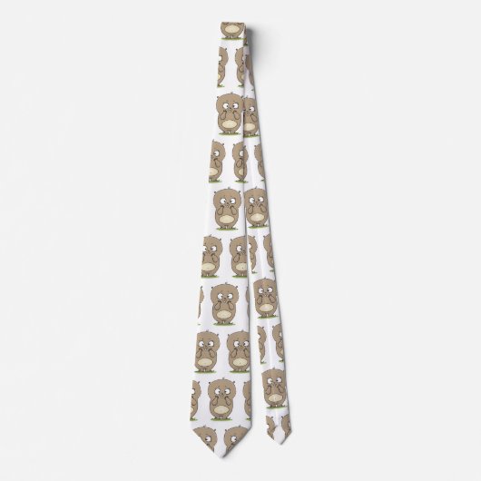 Forgetful adorable chubby hamster cartoon ネクタイ (正面)