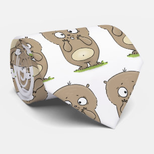 Forgetful adorable chubby hamster cartoon ネクタイ